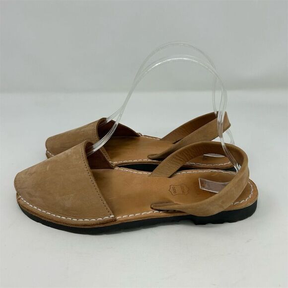 Ciutadella de Menorca Spain Avarcus Brown Leather Slingback Sandals Size 6 - Picture 7 of 13